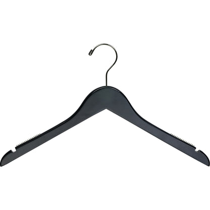 Cintre en bois de 43 cm avec barre antidérapante en caoutchouc