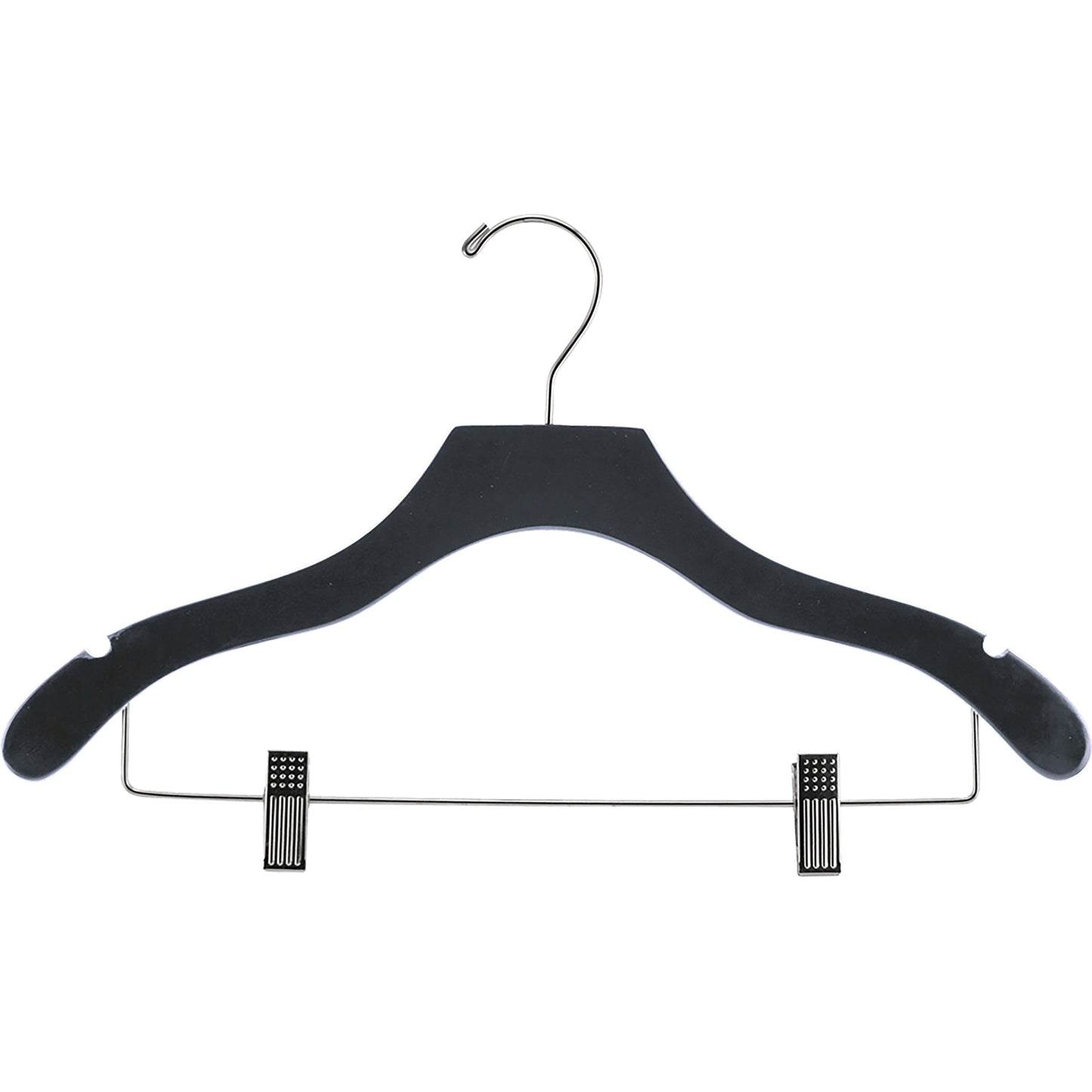 17" Wavy Wooden Suit Hanger With Metal Clips (Mainetti 3000)