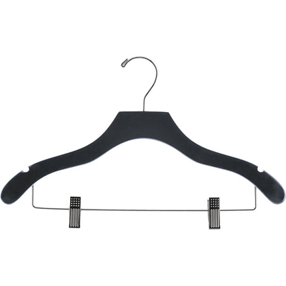 17" Wavy Wooden Suit Hanger With Metal Clips (Mainetti 3000)