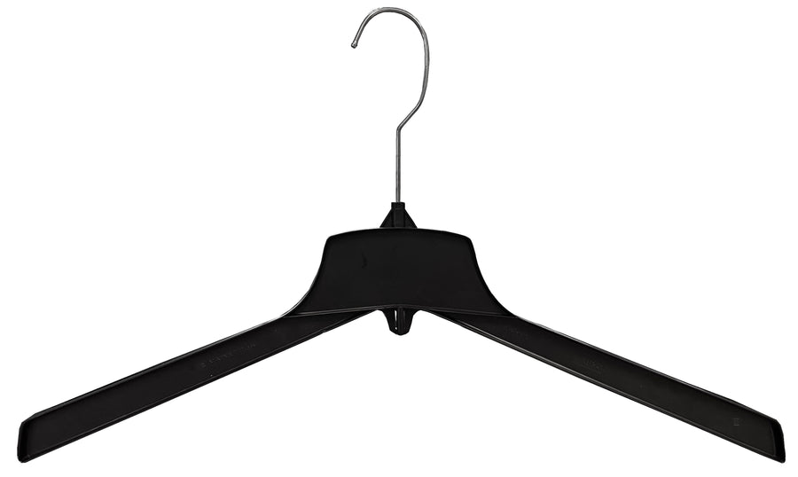 19" JACKET/COAT HANGER HEAVY DUTY BLACK RECYCLED PLASTIC  - 3320