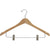 17" Contoured Wooden Suit Hanger with Metal Clips