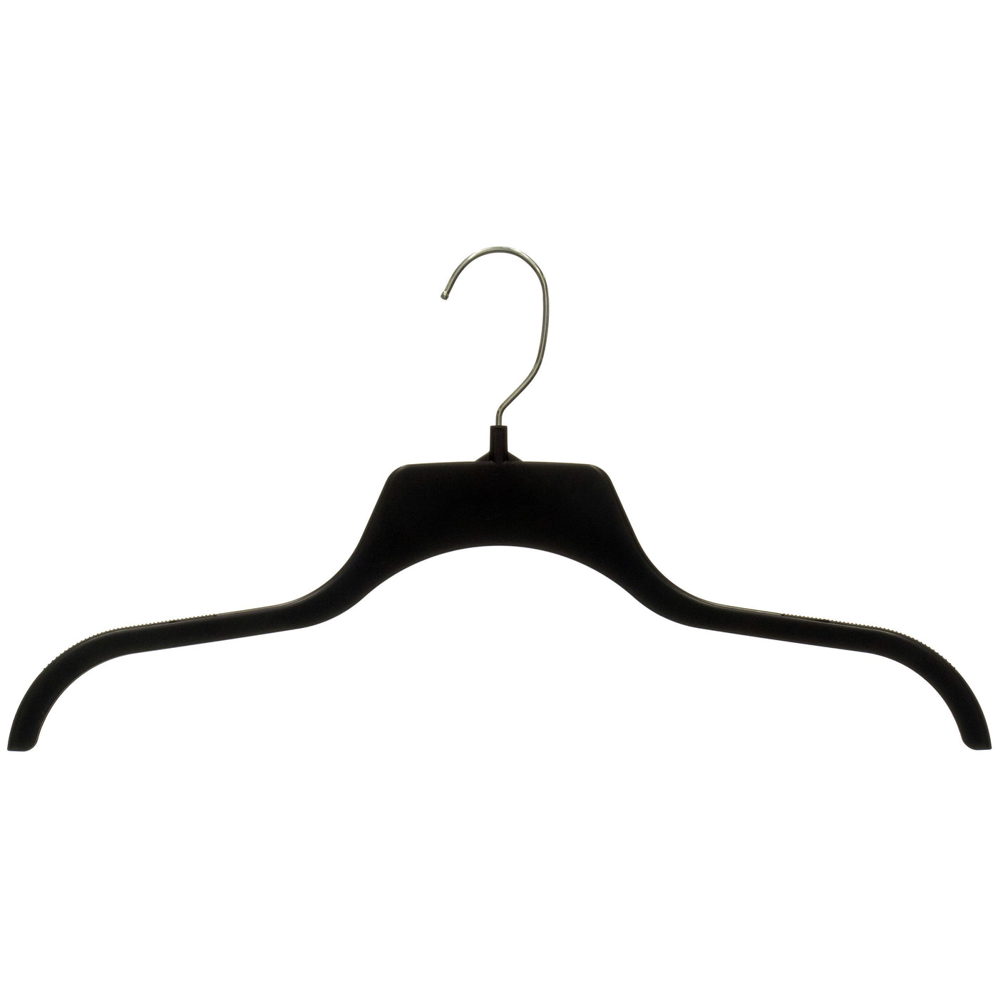 17” TOP HANGER NON SLIP SHOULDERS BLACK RECYCLED PLASTIC -  584