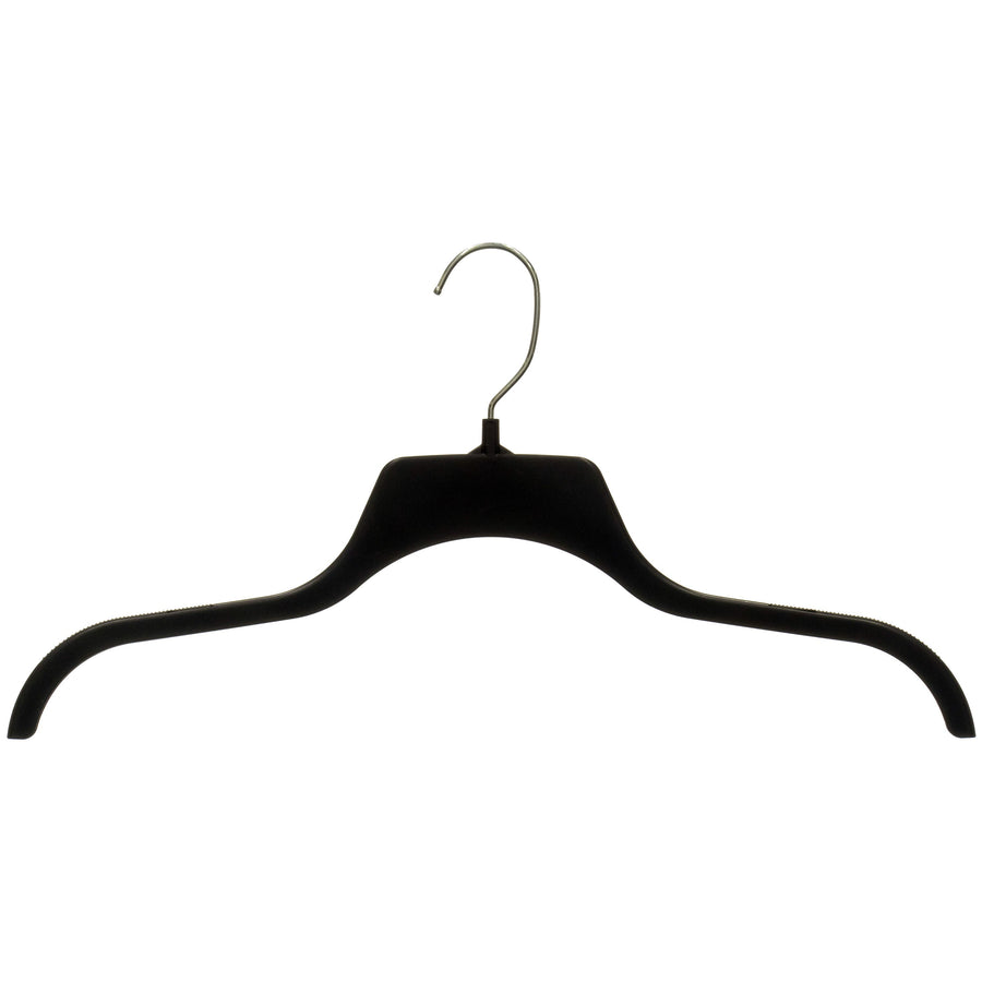 17” TOP HANGER NON SLIP SHOULDERS BLACK RECYCLED PLASTIC -  584