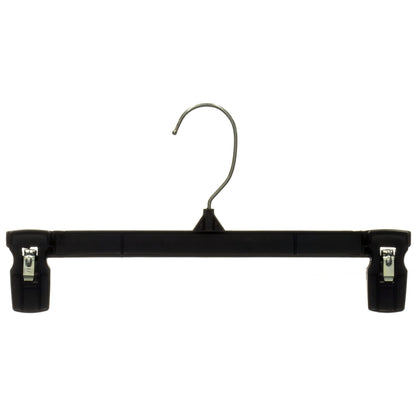 Cintre bas 30,5 cm avec pinces rembourrées en caoutchouc plastique recyclé noir (Mainetti 6212)