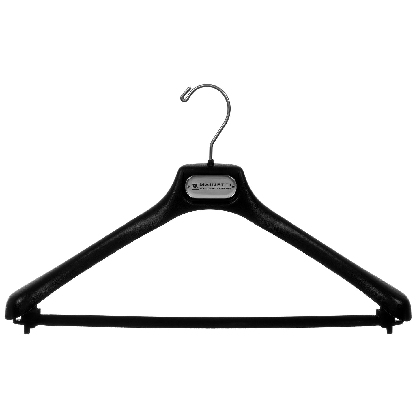 Cintre de costume noir 43 cm avec barre floquée - AT42-1