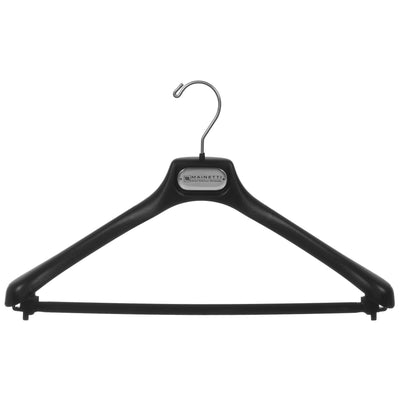 19" Black Plastic Suit Hanger with Flocked Bar(Mainetti AT48)