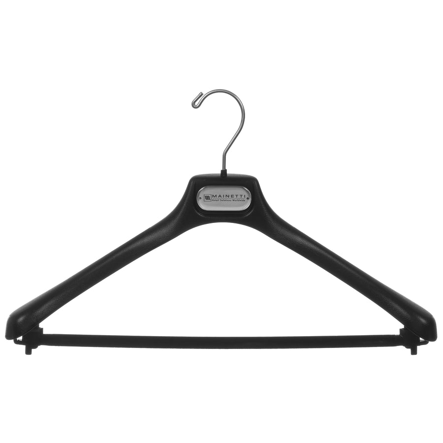 19" Suit Hanger Black with Flocked Bar - AT48-1