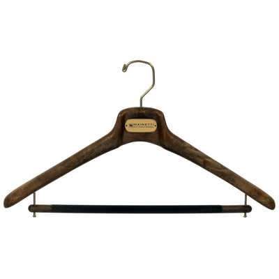 18" Suit Hanger Brown Wood Effect with Flocked Bar - SAR46-1