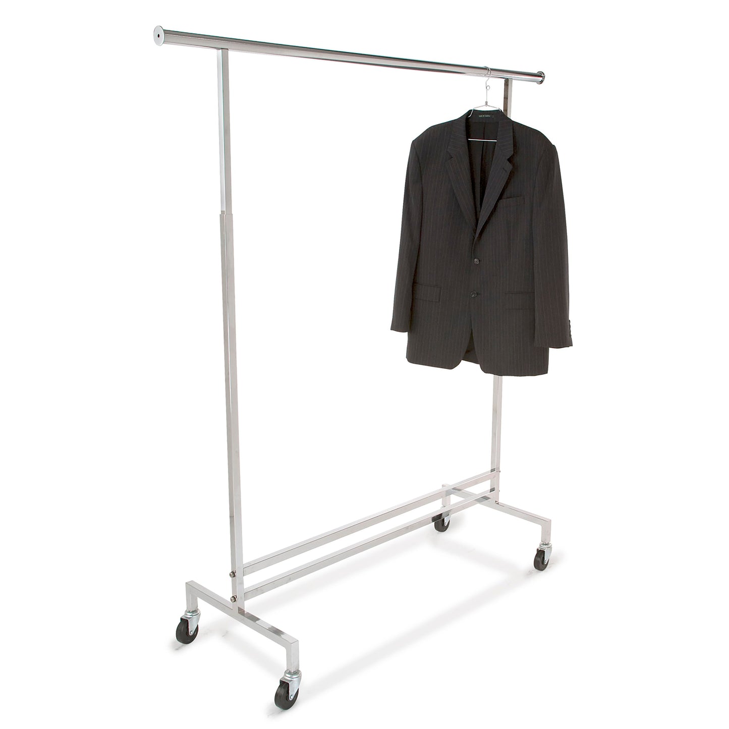 Estantería rodante con barra colgante simple - Tubo cuadrado