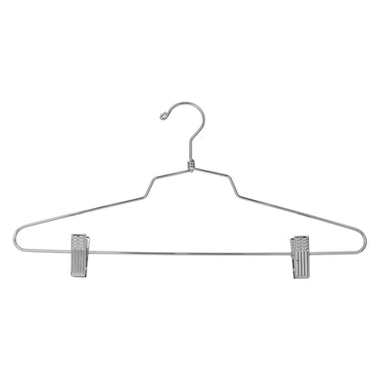 Cintre combiné en acier de 16 po avec clips pour coussin en vinyle et crochet régulier